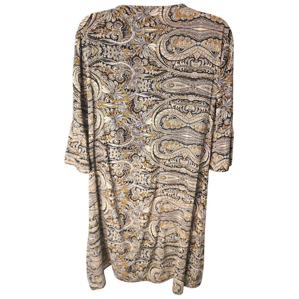 JM Collection Sheath Dress Black Gold Sz XL 3/4 Bell Sleeves - Picture 5 of 8